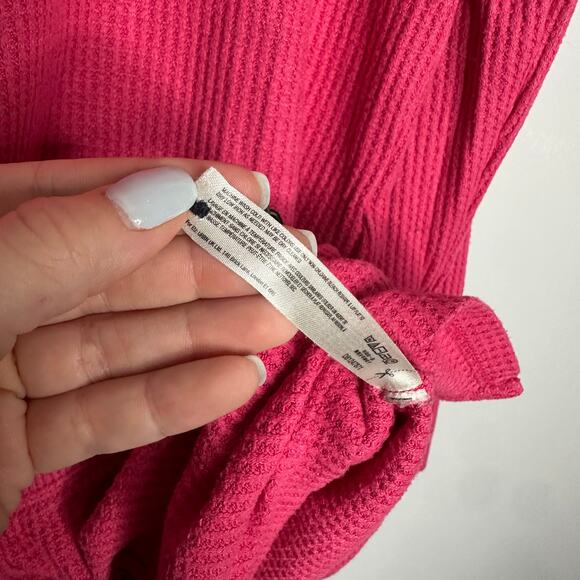 Anthropologie Saturday‎ Sunday Women’s Pink Waffle Long Sleeve and Short Set XS - Picture 7 of 9